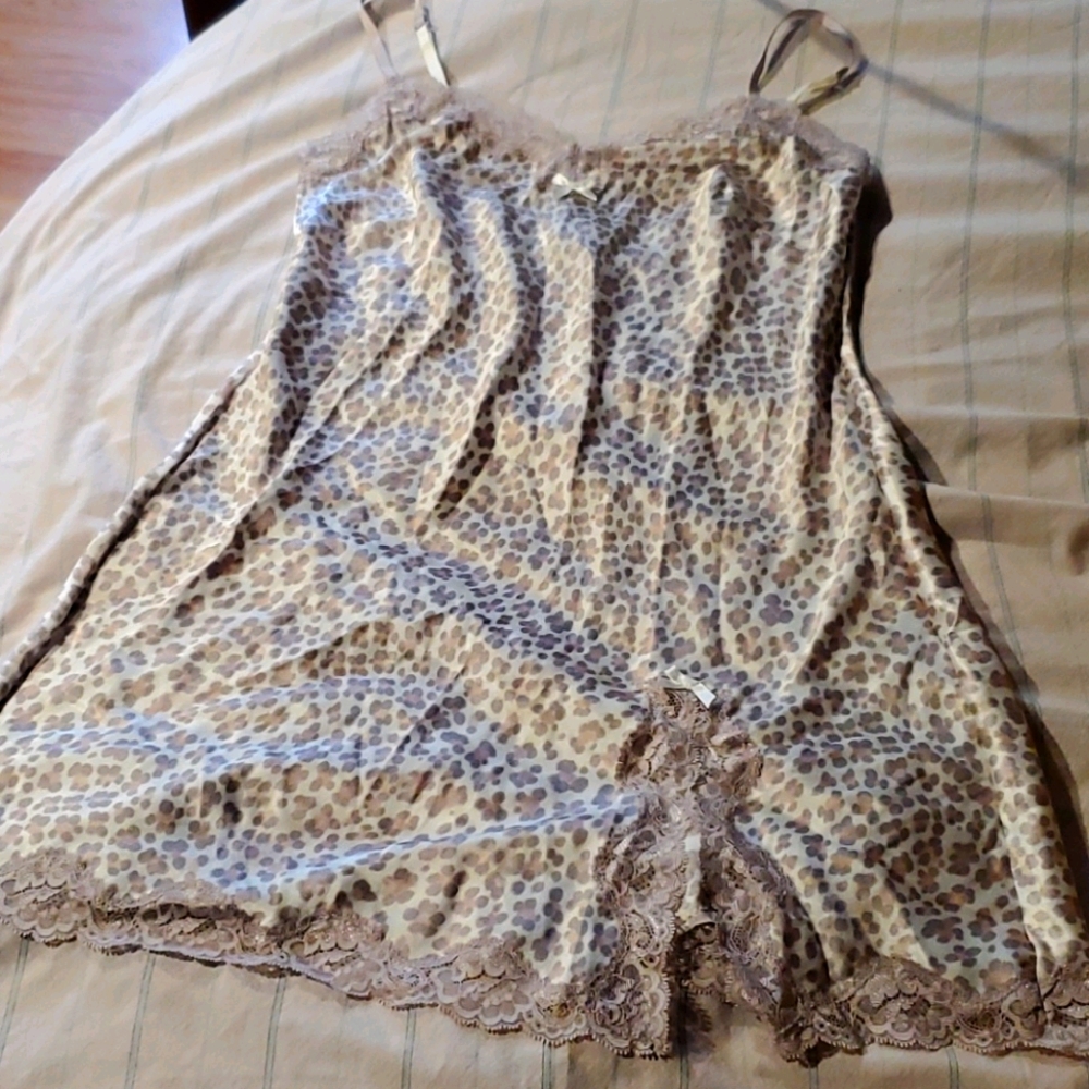 Satin Leopard Chemise Slip